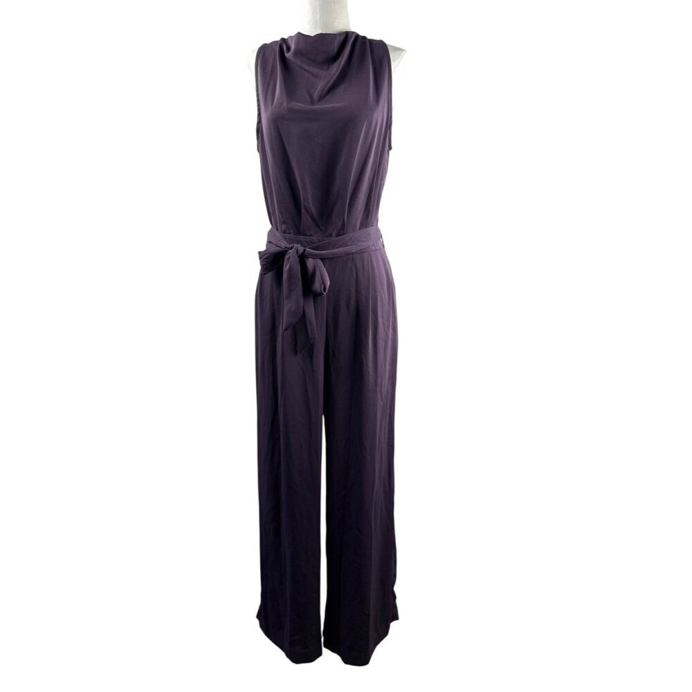 Nicole Miller Women's Cowl Neck Jumpsuit‎ w/pockets sleeveless Purple Size 8